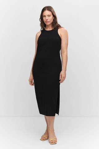 Robe midi ouverture - Noir
