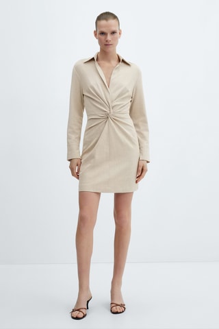 Robe détail nœud - Beige