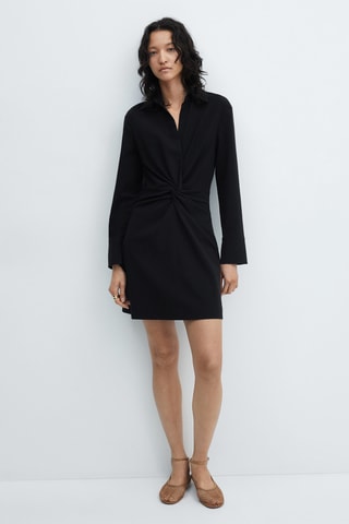 Robe détail nœud - Noir