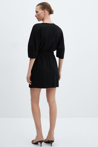 Robe cache-cœur nœud - Noir