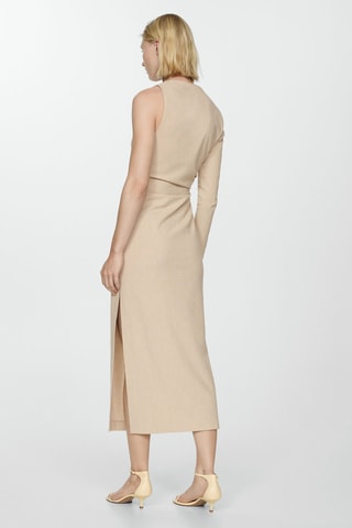 Robe asymétrique drapée - Beige