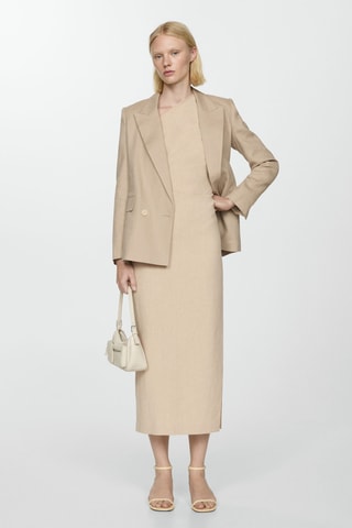 Robe asymétrique drapée - Beige