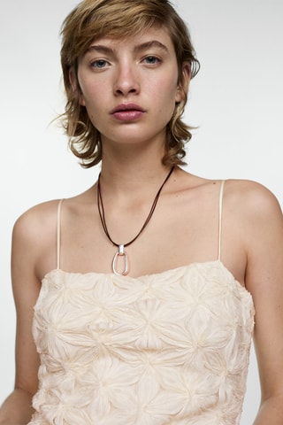 Robe fleurs texturée - Beige