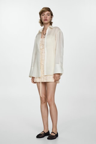 Robe fleurs texturée - Beige
