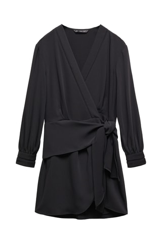 Robe cache-cœur nœud - Noir