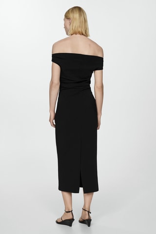 Robe drapée épaules dénudées - Noir