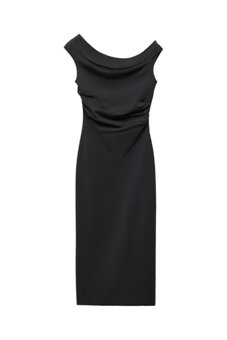 Robe drapée épaules dénudées - Noir
