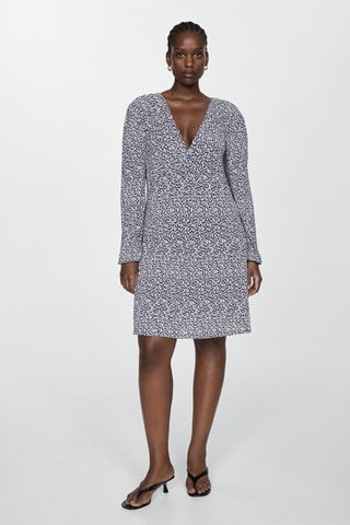 Robe à fleurs - Bleu et blanc