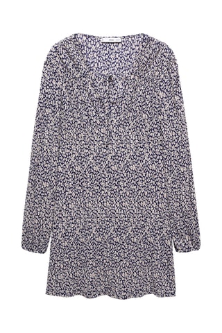 Robe à fleurs - Bleu et blanc