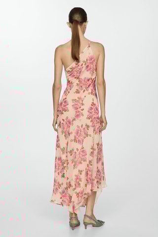 Robe asymétrique florale - Écru