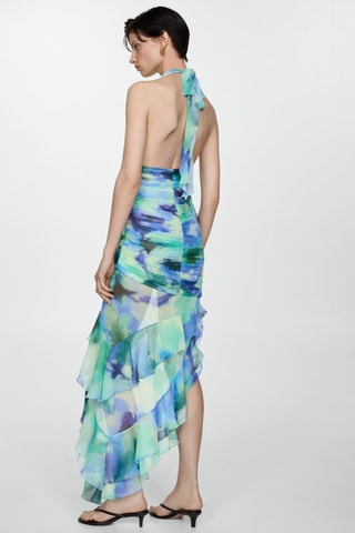 Robe drapée volants - Vert