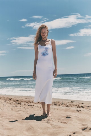 Robe à imprimé fleurs - Blanc