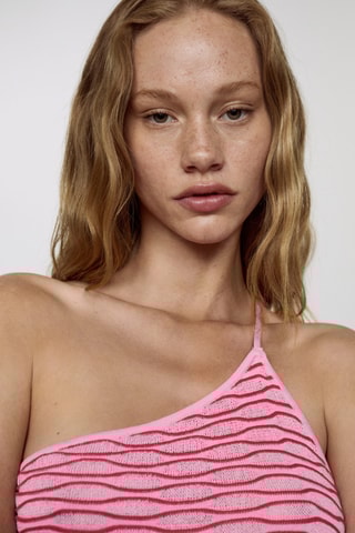 Robe maille texturée - Rose