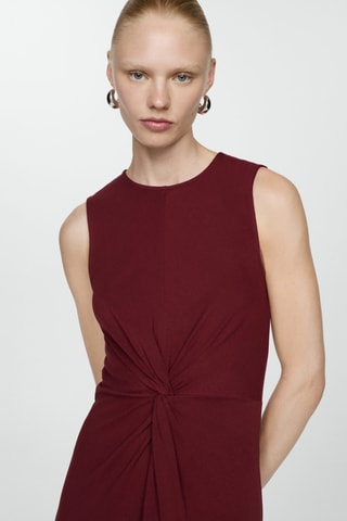 Robe midi détail drapé - Bordeaux