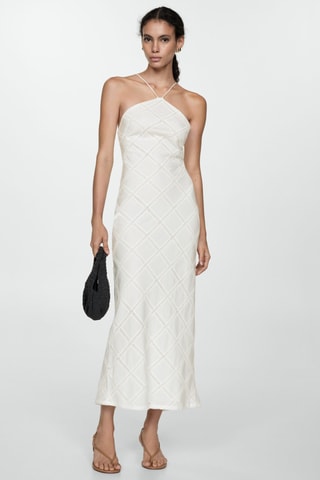 Robe brodée emmanchures américaines - Blanc
