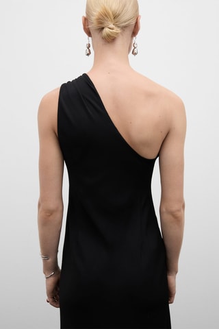 Robe asymétrique détails drapés - Noir