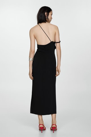 Robe col asymétrique - Noir