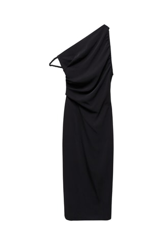Robe col asymétrique - Noir