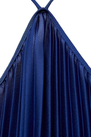 Robe plissée emmanchures américaines - Bleu