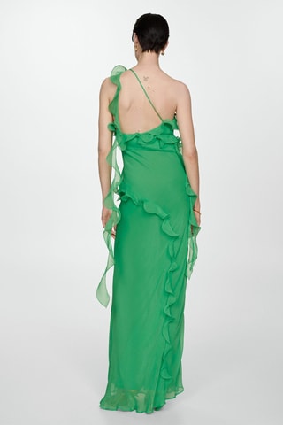 Robe asymétrique volantée - Vert