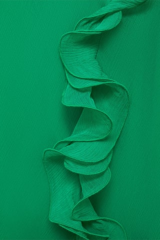 Robe asymétrique volantée - Vert