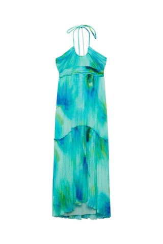 Robe imprimée à emmanchures américaines - Turquoise