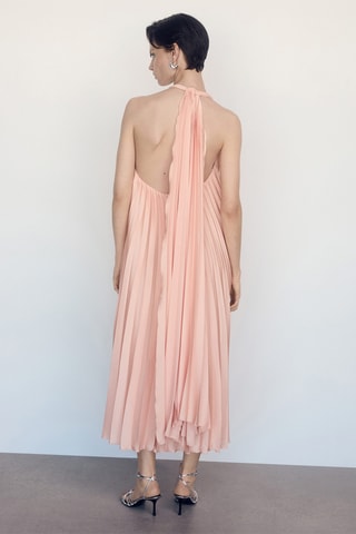 Robe longue plissée - Rose