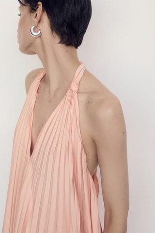 Robe longue plissée - Rose