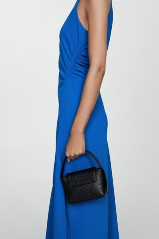 Robe midi détail drapé - Bleu