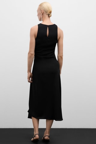 Robe midi détail drapé - Noir