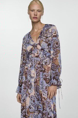 Robe paisley volants - Bleu