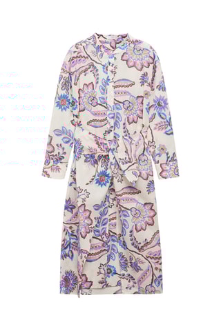 Robe en imprimé fleuri nœud - Écru et rose