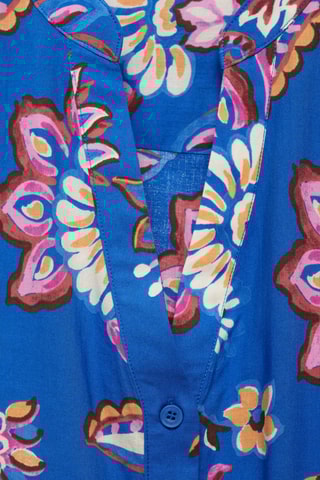 Robe en imprimé fleuri nœud - Bleu et rose
