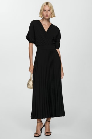 Robe évasée plissée - Noir