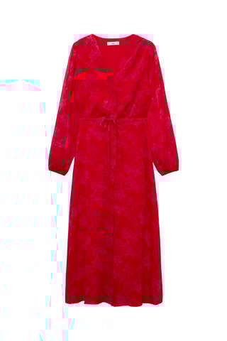 Robe en imprimé fleuri nœud - Rouge