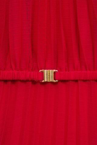 Robe plissée ceinture - Rouge