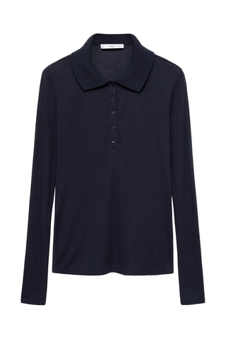 Polo à col boutonné - Bleu marine