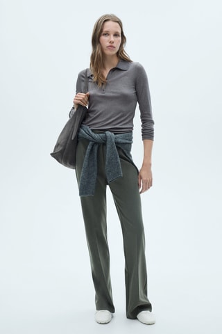 Polo à col boutonné - Gris
