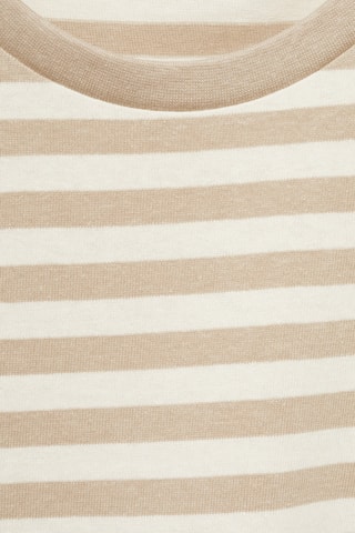 T-shirt coton à rayures - Beige