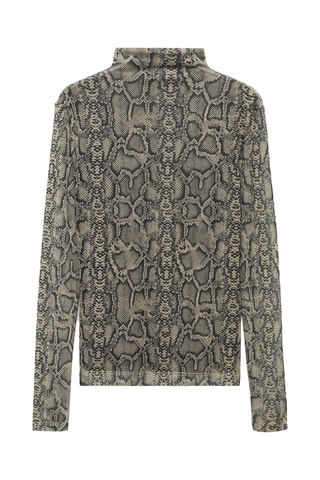 T-shirt serpent col montant - Gris