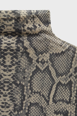 T-shirt serpent col montant - Gris