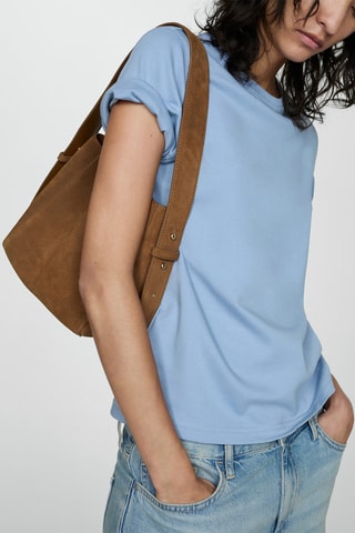T-shirt coton manches courtes - Bleu
