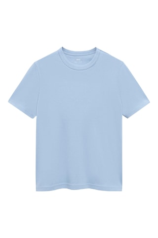 T-shirt coton manches courtes - Bleu