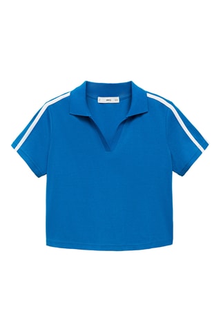 Polo coton rayures contrastantes - Bleu
