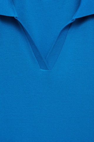Polo coton rayures contrastantes - Bleu