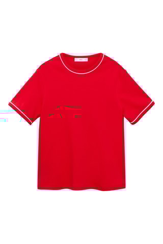 T-shirt 100% coton liserés contrastants - Rouge