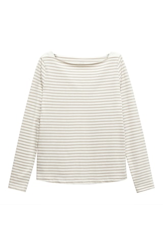 T-shirt col bateau coton - Beige