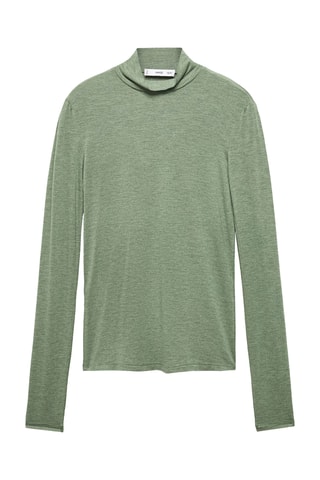 T-shirt manches longues col roulé - Vert