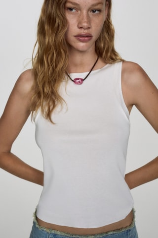 Top modal sans manches - Blanc