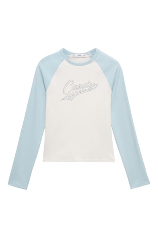 T-shirt manches longues message - Blanc